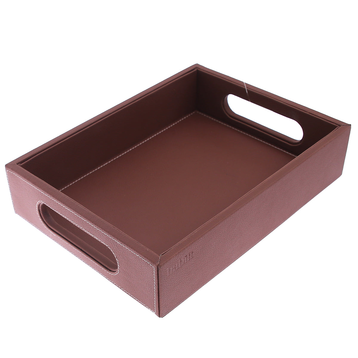 Premium Brown Leatherette Serving Tray