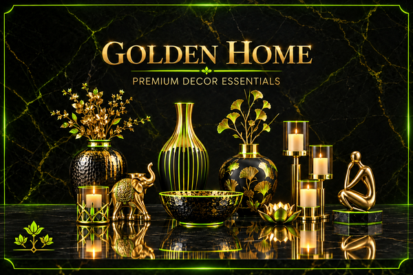 Golden Home Banner with Lime Green